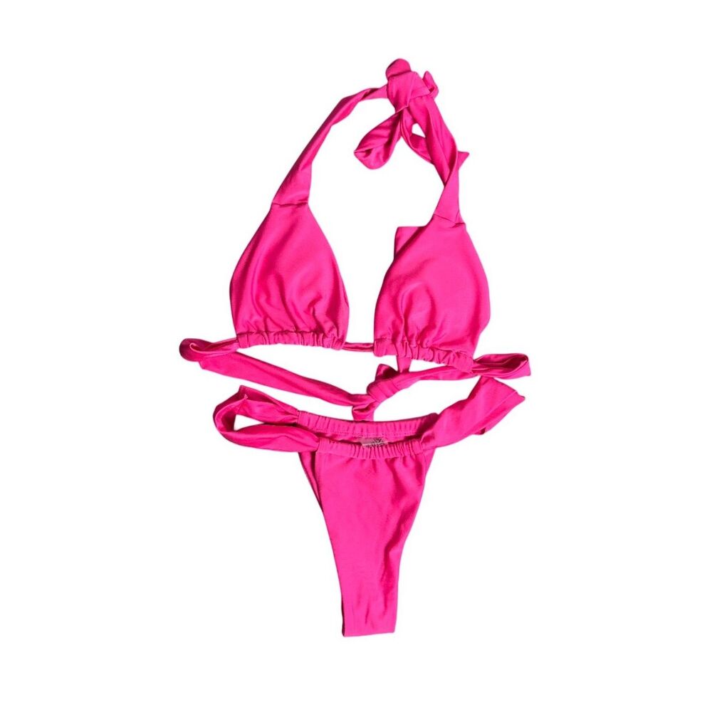 Matte Collection Christos Bikini Set Hot pink‎ size S